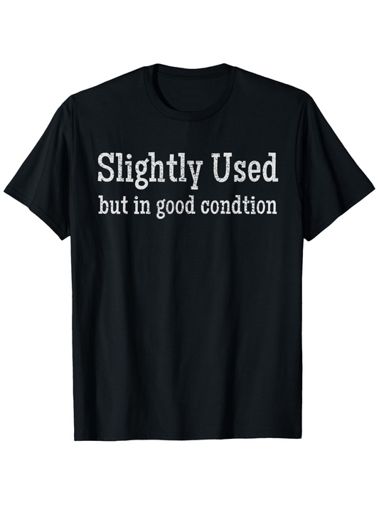 Men's Graphic T-Shirt Slightly Used In Good Condition Lettered Black T Shirt