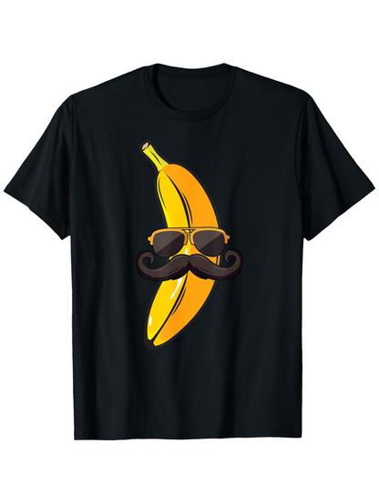 Men's Graphic T-Shirt Cartoon Banana With Sunglasses And Mustache Illustration Banana
