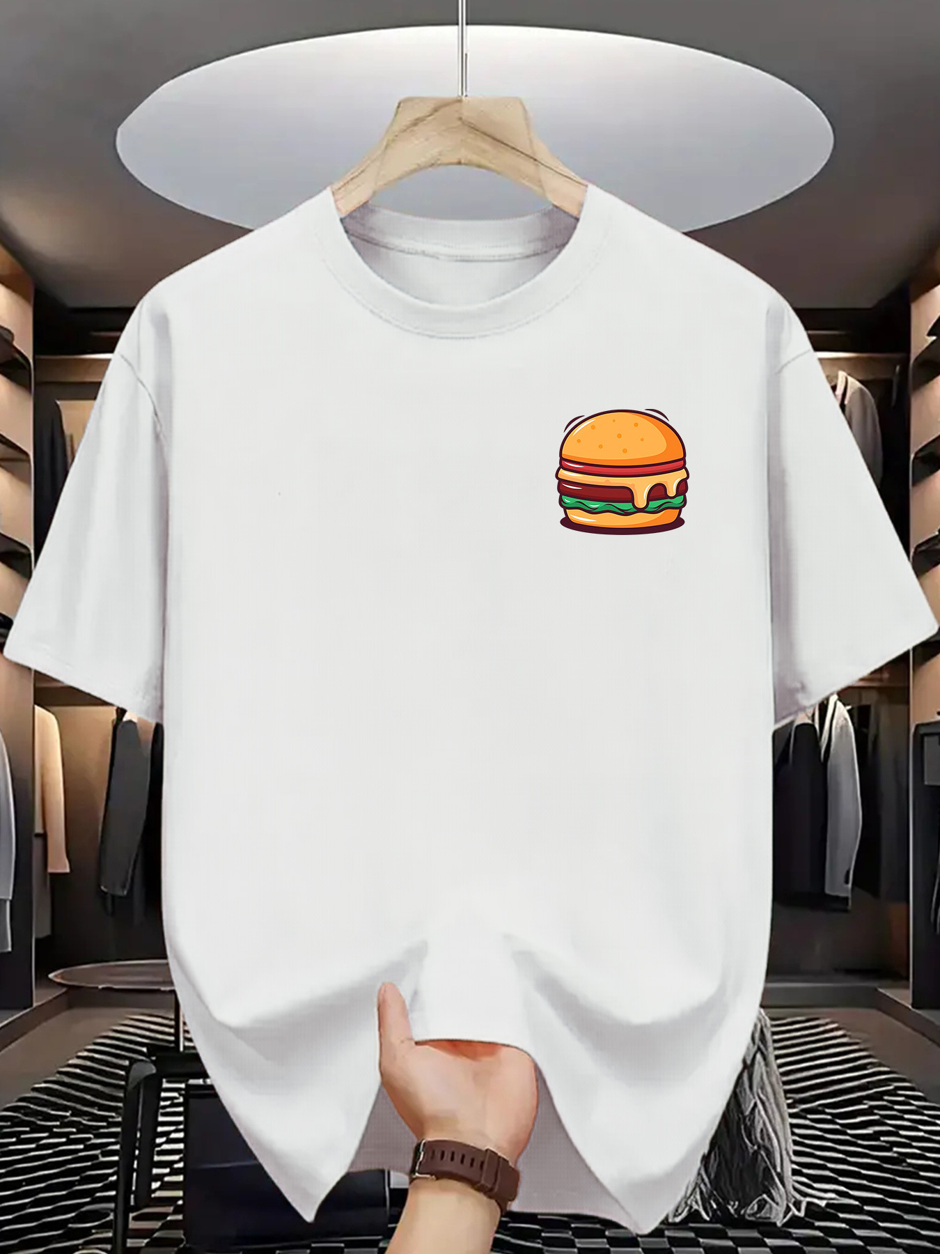 Men's Graphic T-Shirt Classic American Diner Style Simple Cheese Burger