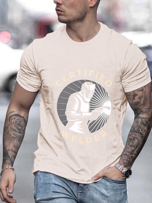 Men's Graphic T-Shirt Certified Reader With Vintage Monochrome Rays And Focused Person