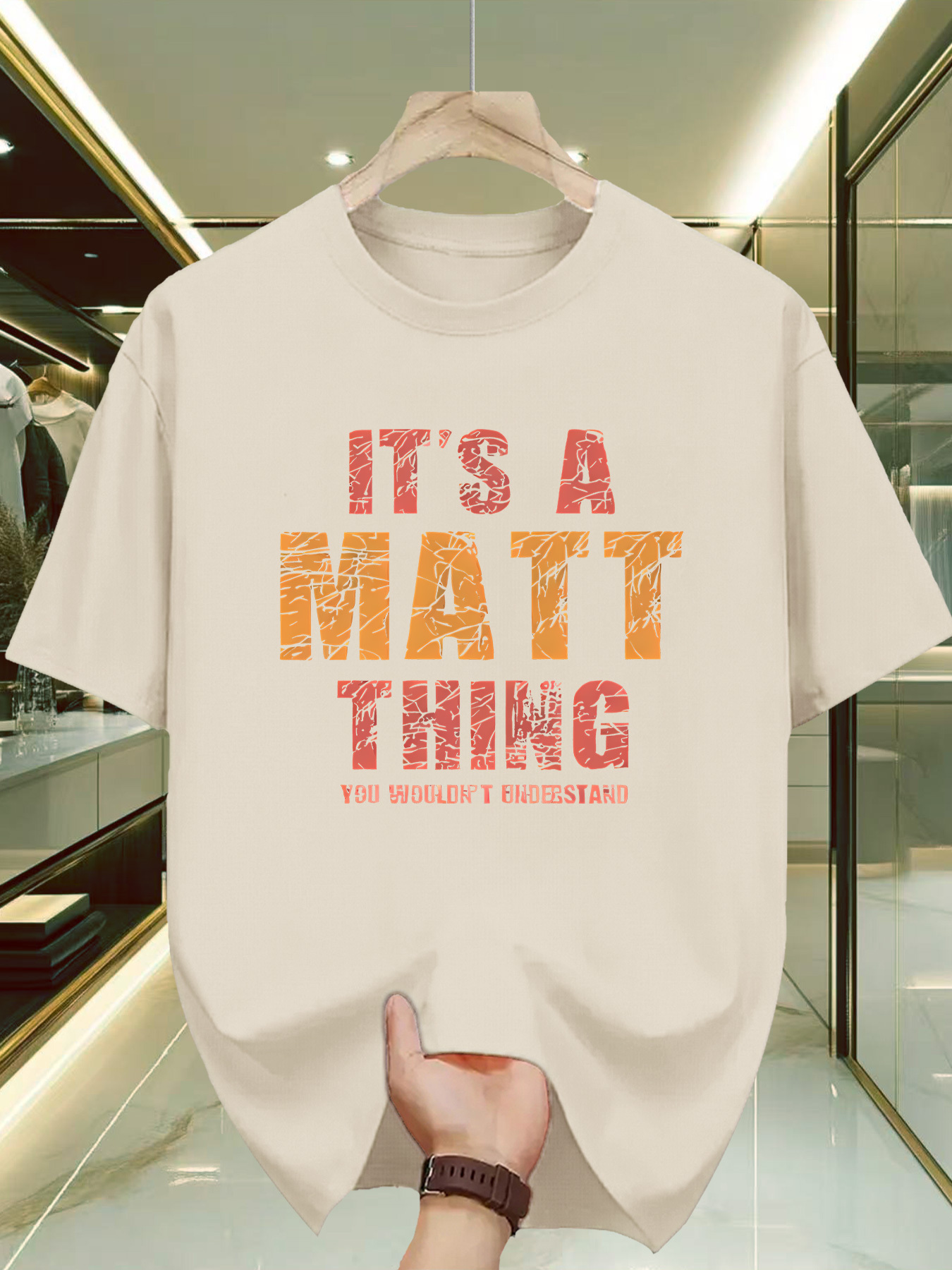 Men's Graphic T-Shirt Its A Matt Thing Distressed Bold Lettering T Shirt