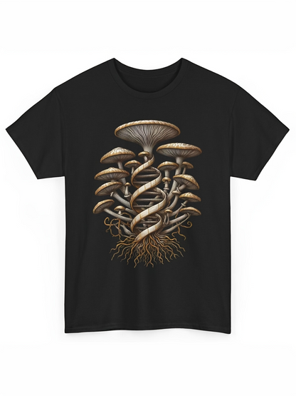 Men's Graphic T-Shirt Intertwined Roots In Dense Cluster Forming Forest Mushrooms