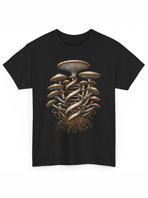 Men's Graphic T-Shirt Intertwined Roots In Dense Cluster Forming Forest Mushrooms