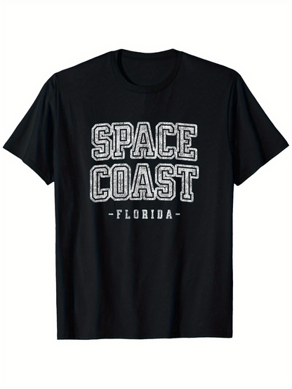 Men's Graphic T-Shirt Space Coast Florida College Varsity Lettering Florida