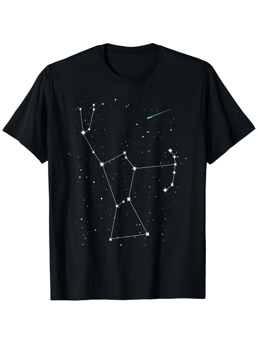 Men's Graphic T-Shirt Night Sky Stars Forming Orion Constellation Pattern Black T Shirt