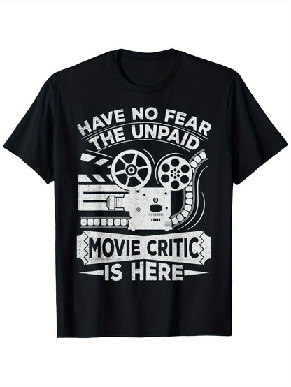 Men's Graphic T-Shirt Have No Fear Vintage Film Projector With Reel Tape Movie Critic