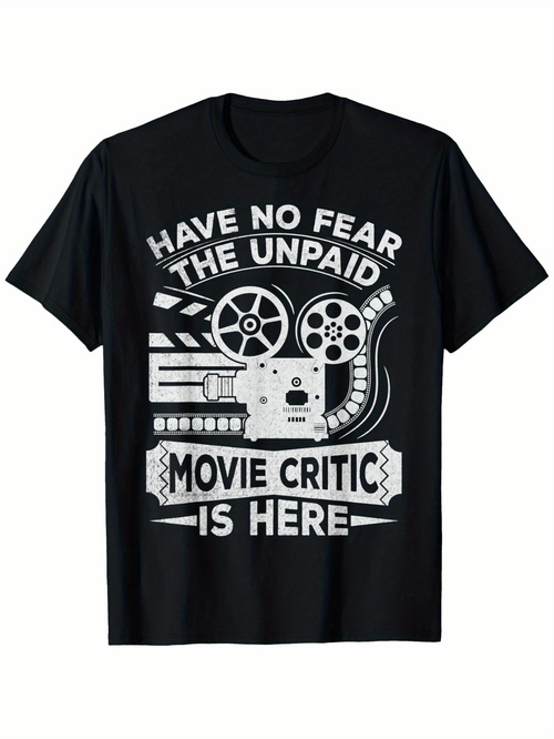 Men's Graphic T-Shirt Have No Fear Vintage Film Projector With Reel Tape Movie Critic