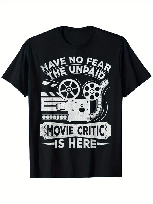 Men's Graphic T-Shirt Have No Fear Vintage Film Projector With Reel Tape Movie Critic