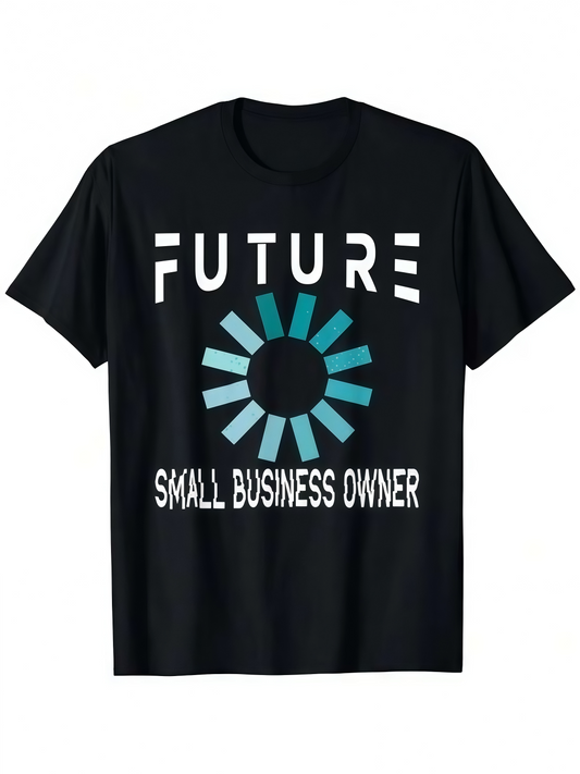 Men's Graphic T-Shirt Future Small Business Owner With Blue Loading Circle Design