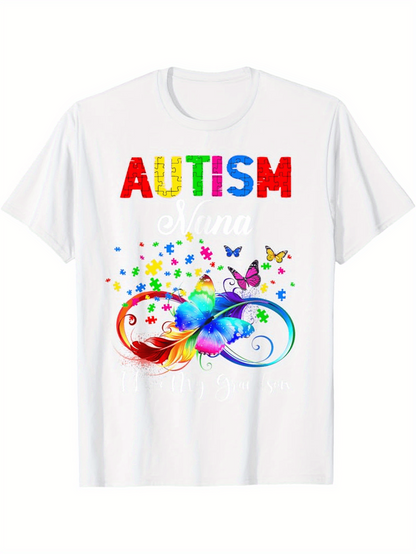 Men's Graphic T-Shirt Autism Colorful Infinity Butterflies With Vibrant Splashes And Rainbow Design