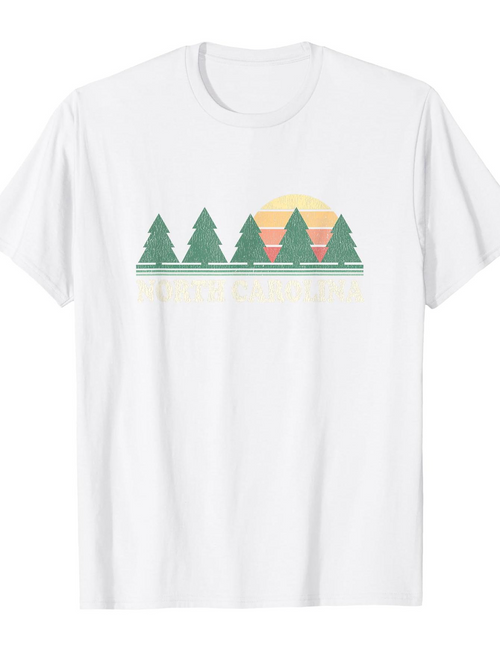 Men's Graphic T-Shirt Golden Setting Sun Over Evergreen Pine Trees