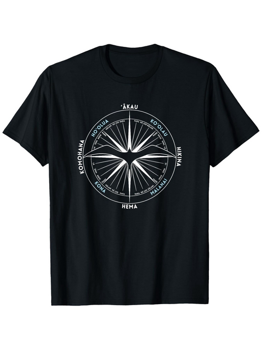 Men's Graphic T-Shirt Vintage Directions Compass Rose With Starburst And Circular Grid Compass