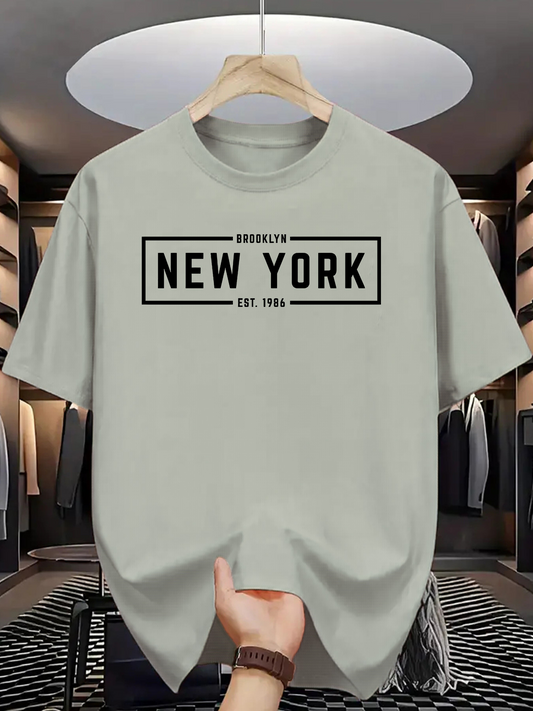 Men's Graphic T-Shirt Brooklyn New York City Street Style Block Letters T Shirt