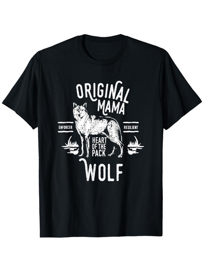 Men's Graphic T-Shirt Original Mama Wolf Surrounded By Forest And Fire In The Wilderness Wolf
