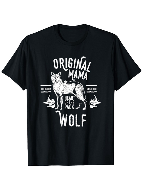 Men's Graphic T-Shirt Original Mama Wolf Surrounded By Forest And Fire In The Wilderness Wolf