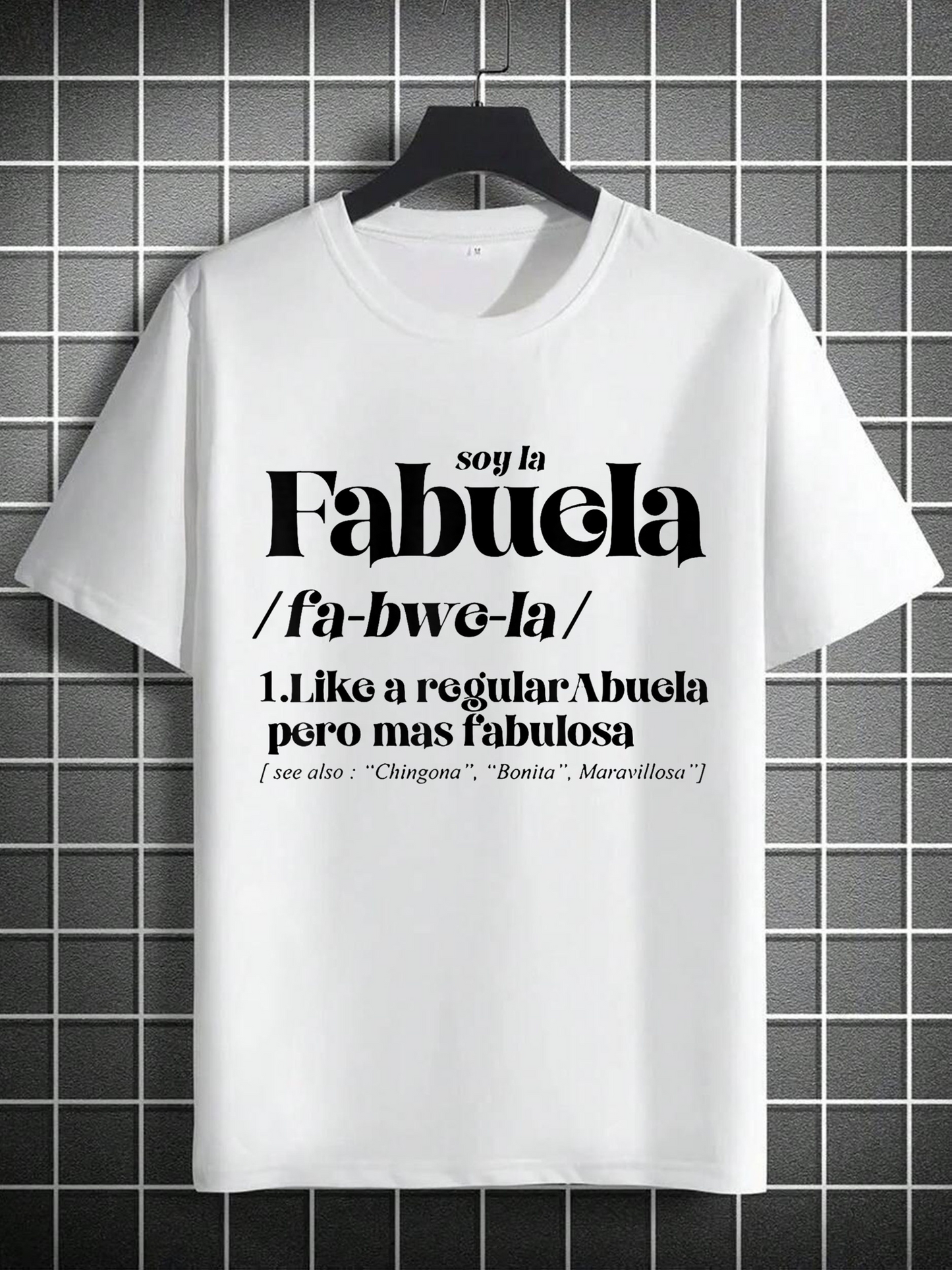 Men's Graphic T-Shirt Bold Black Lettering With Playful Typography Describing Linguistic Meaning Statement