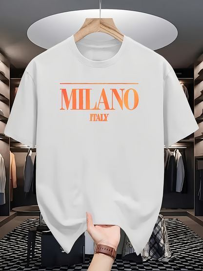 Men's Graphic T-Shirt Milano Italy Simple Bold Letters Fashion T Shirt