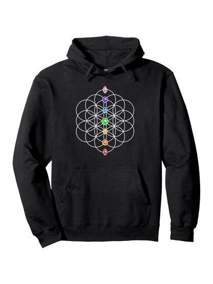 Men's Graphic Hoodie Colorful Geometric Sacred Pattern With Chakra Energy Points Hoodie