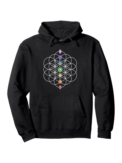Men's Graphic Hoodie Colorful Geometric Sacred Pattern With Chakra Energy Points Hoodie