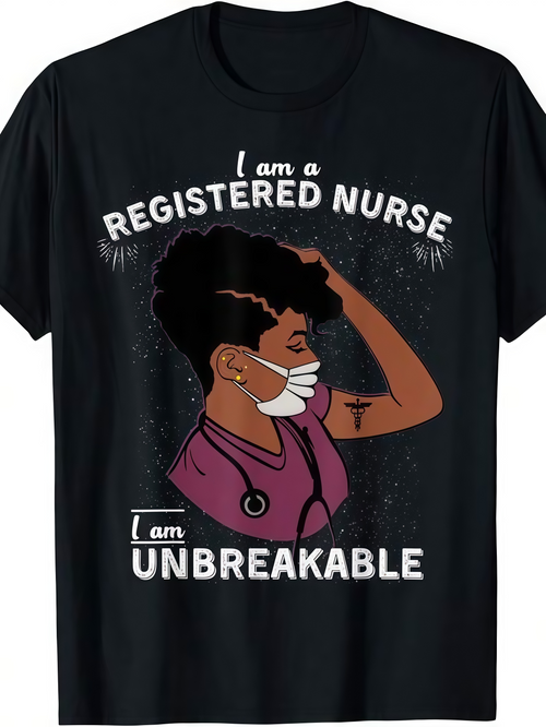 Men's Graphic T-Shirt I Am A Registered Nurse Wearing A Mask With Bold Unbreakable Spirit Female