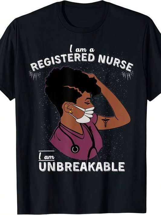 Men's Graphic T-Shirt I Am A Registered Nurse Wearing A Mask With Bold Unbreakable Spirit Female