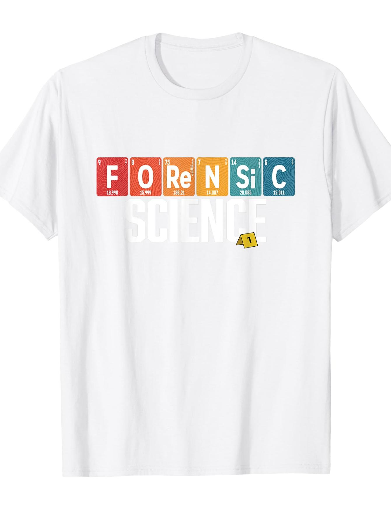 Men's Graphic T-Shirt Colorful Lettered Boxes With Crime Scene Tape Text Forensic Science