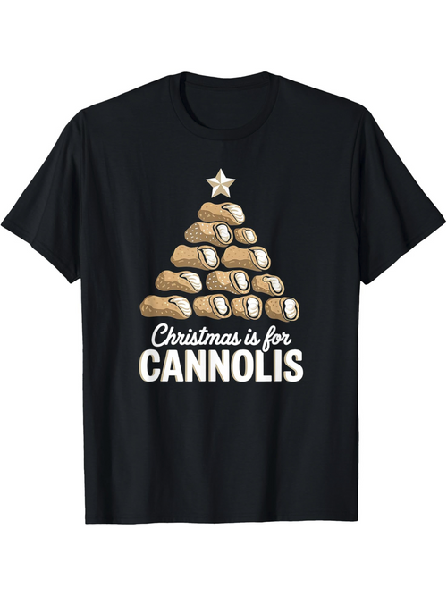 Men's Graphic T-Shirt Christmas Is For Cannolis With Piled Pastries Arranged Like A Festive Tree Cannoli