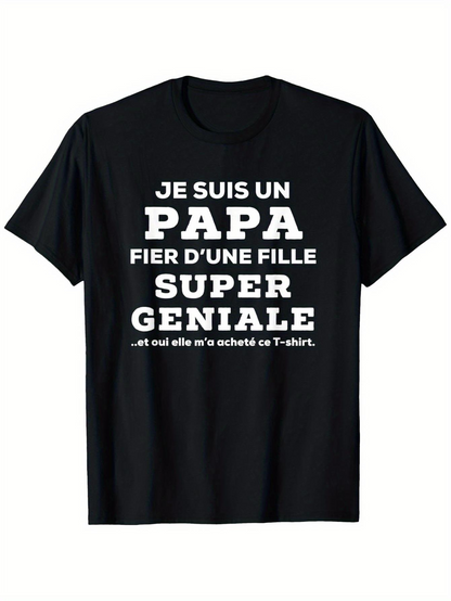 Men's Graphic T-Shirt Im a Proud Dad of a Super Smart Daughter text
