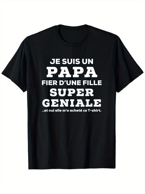 Men's Graphic T-Shirt Im a Proud Dad of a Super Smart Daughter text