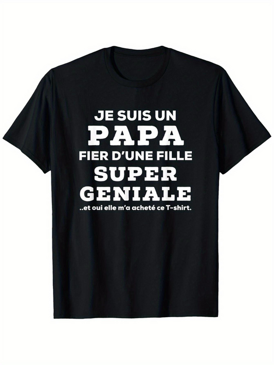 Men's Graphic T-Shirt Im a Proud Dad of a Super Smart Daughter text