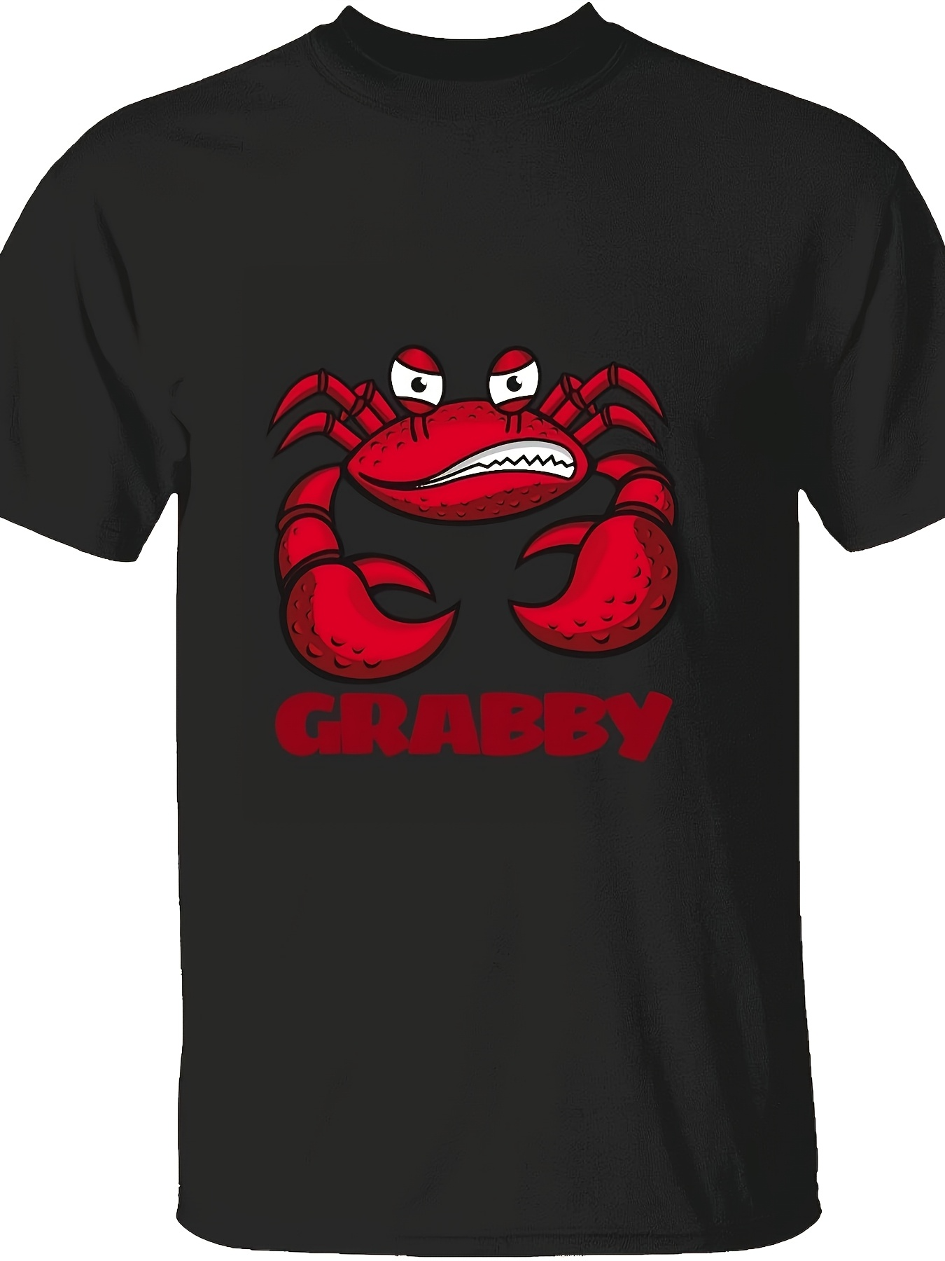 Men's Graphic T-Shirt Grumpy Cartoon Red Shell With Angry Eyes Crab