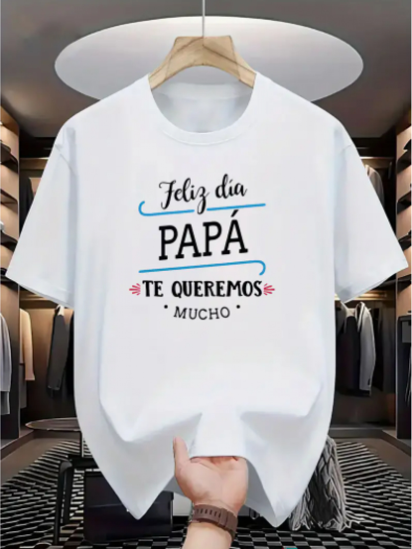 Men's Graphic T-Shirt Feliz Día de Papa text