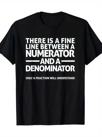 Men's Graphic T-Shirt There Is A Fine Line With Numerator And Denominator Joke T Shirt