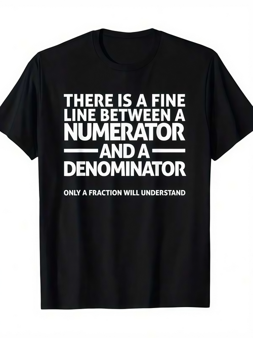 Men's Graphic T-Shirt There Is A Fine Line With Numerator And Denominator Joke T Shirt