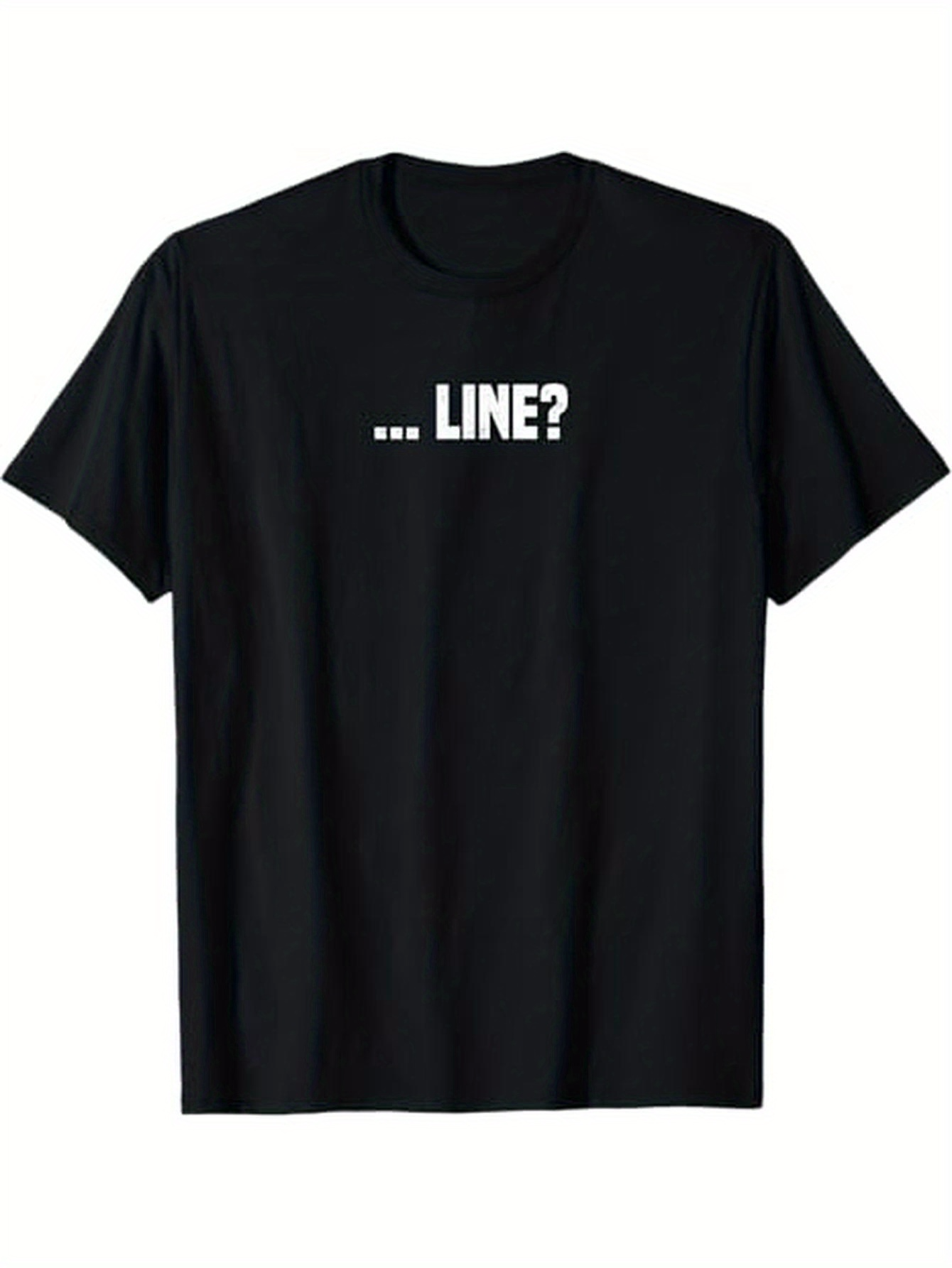 Men's Graphic T-Shirt ... Line Question Text Minimal Black Shirt