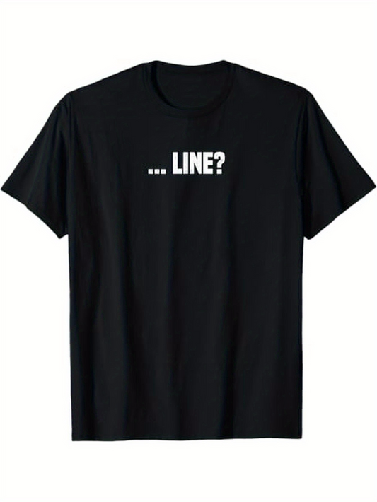 Men's Graphic T-Shirt ... Line Question Text Minimal Black Shirt