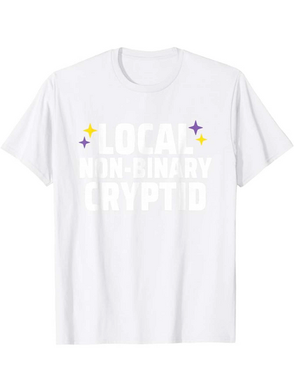 Men's Graphic T-Shirt Local Nonbinary Cryptid Colorful Stars With Bold Lettering