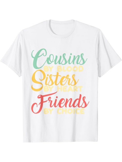 Men's Graphic T-Shirt Cousins Sisters Friends Colorful Handwritten Lettering Family Bond T Shirt