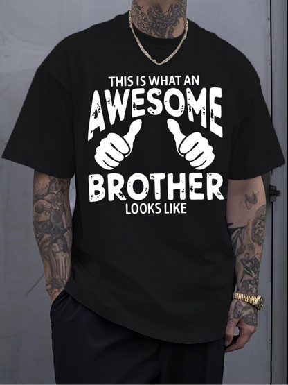 Men's Graphic T-Shirt This Is What An Awesome Brother Looks Like With Two Hands Pointing Upward Brother