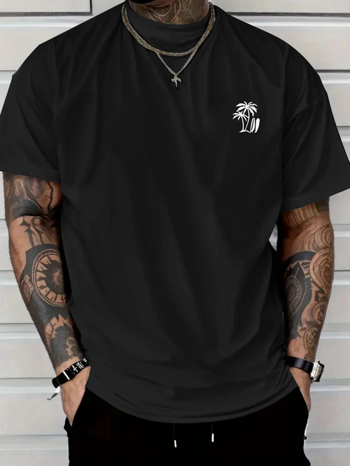 Men's Graphic T-Shirt Minimal Tropical Small Island With Palm Trees Under Sun