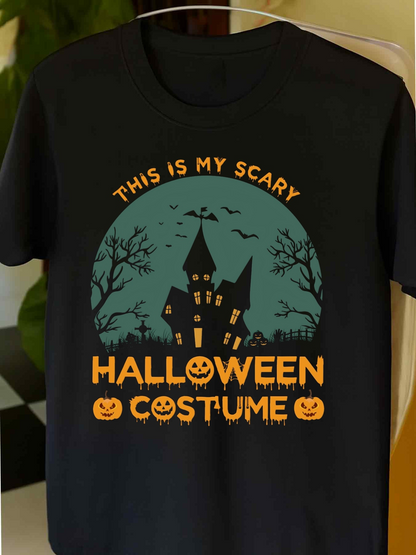 Men's Graphic T-Shirt This Is My Scary Halloween Costume Haunted House Under Full Moon