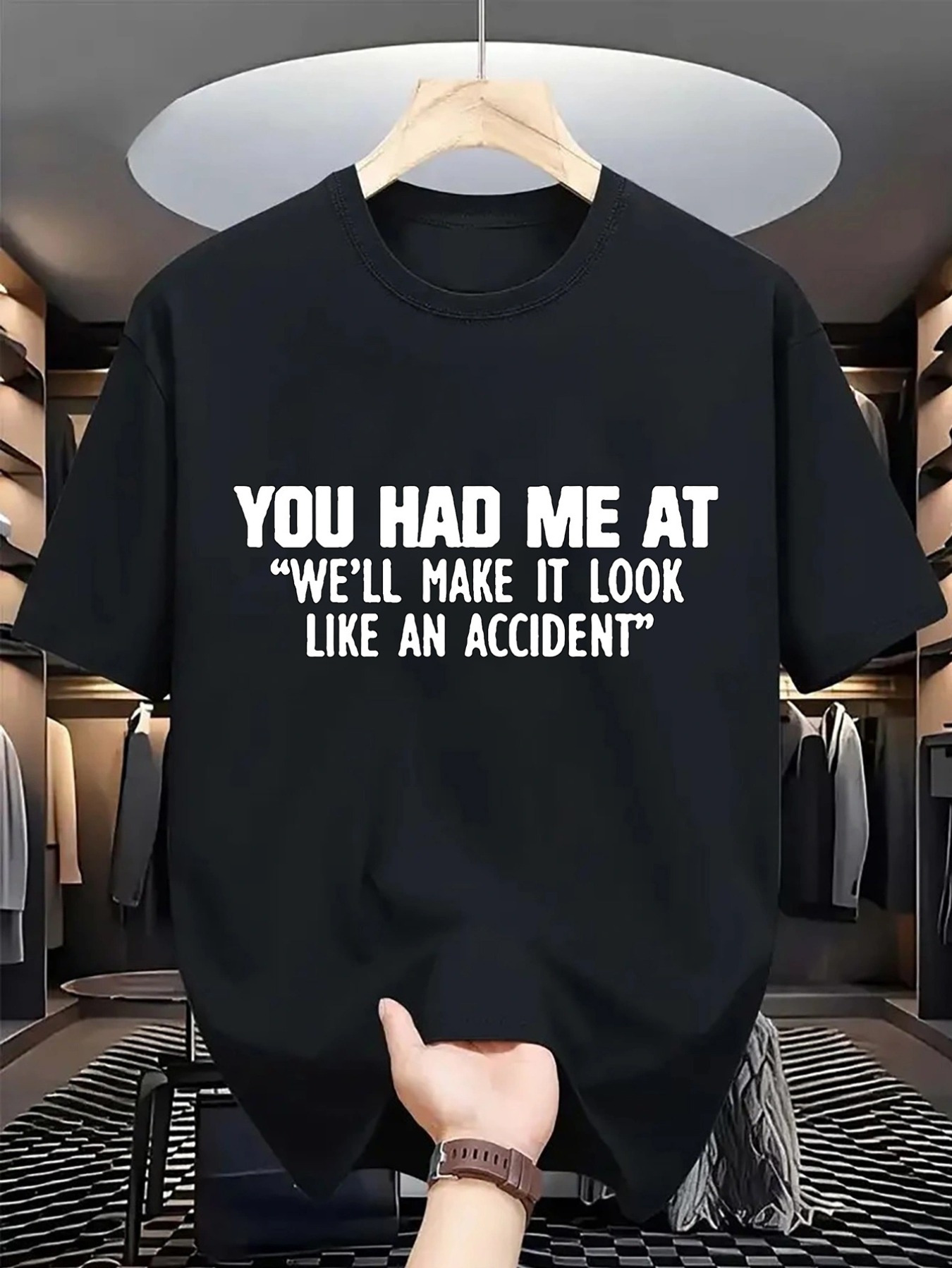 Men's Graphic T-Shirt You Had Me At Bold White Text With Playful Sarcastic Statement T Shirt
