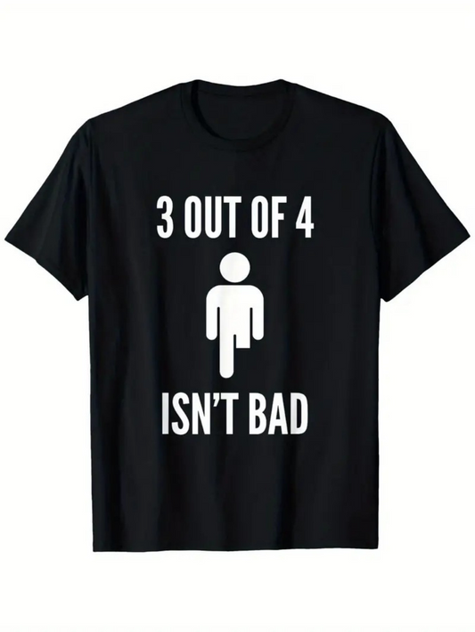 Men's Graphic T-Shirt Three Out Of Four Bold Statement With Minimalist Symbol Person