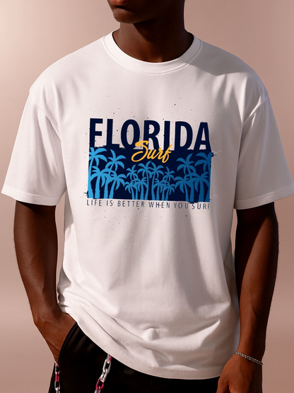 Men's Graphic T-Shirt Florida Surf Sunset Palms With Ocean Breeze Feeling Shirt