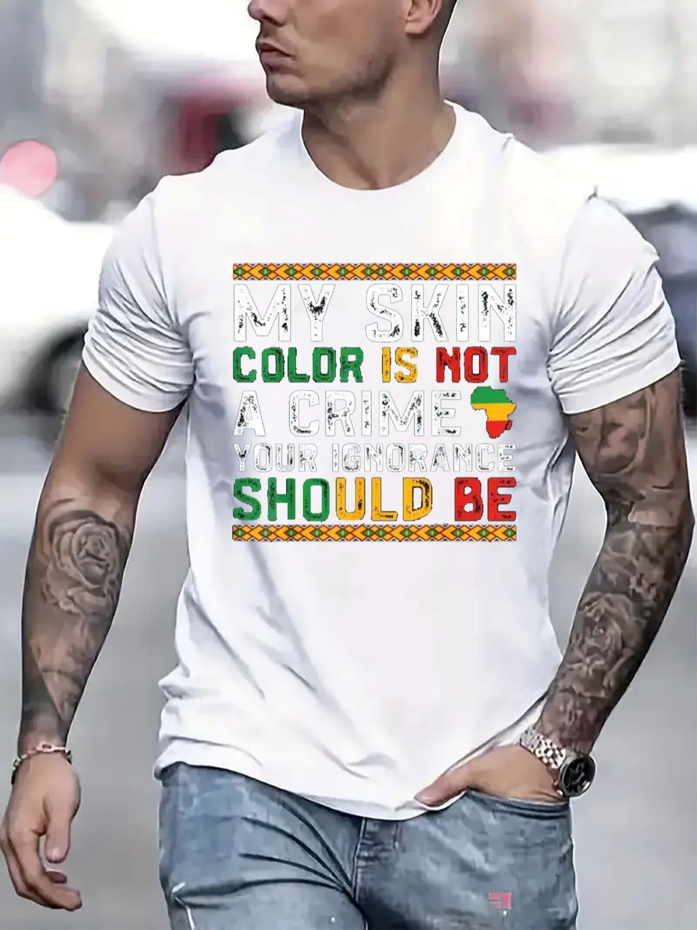 Men's Graphic T-Shirt Color Is Not Should Be Vibrant Letters And Small Icons T Shirt