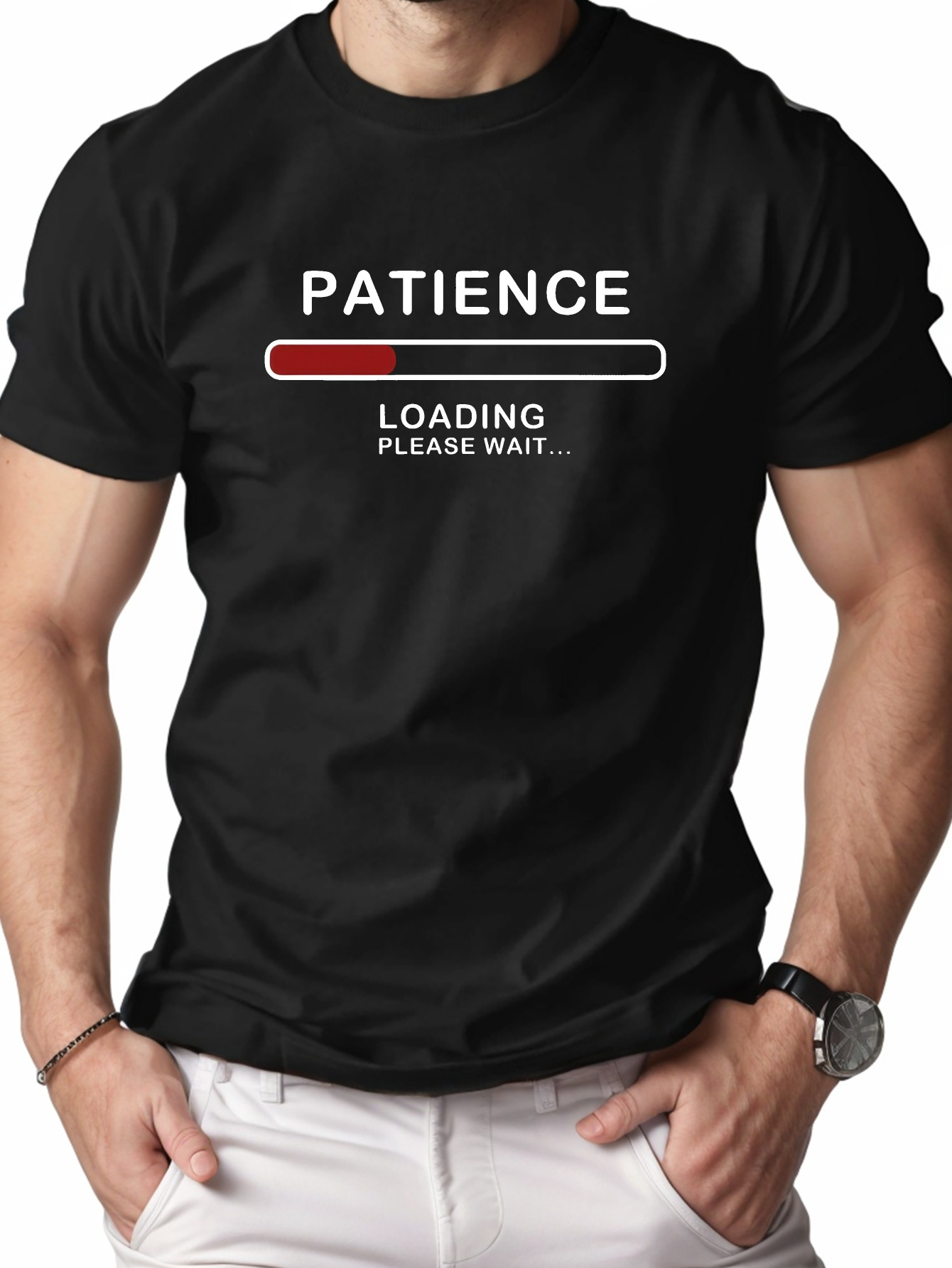Men's Graphic T-Shirt Patience Loading Bar With Text And Progress Indicator T Shirt