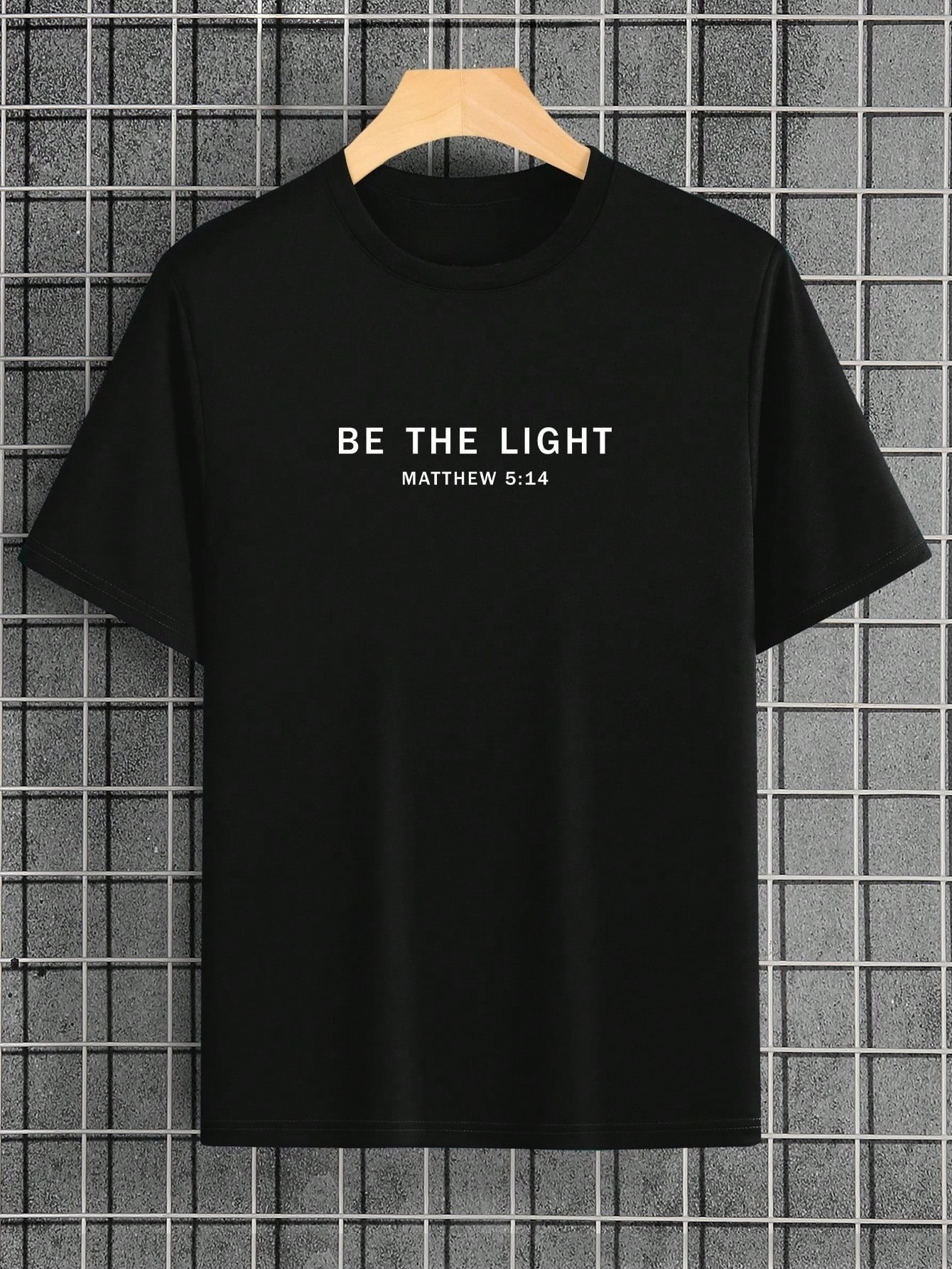 Men's Graphic T-Shirt Be The Light Motivational Words With Minimalist Centered White Text Shirt