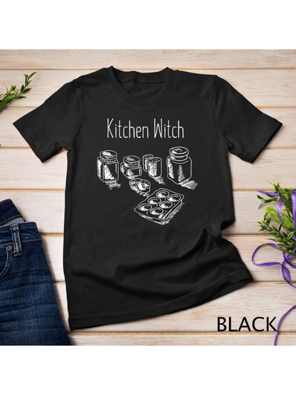 Men's Graphic T-Shirt Kitchen Witch Baking Spices And Vintage Mason Jars On Tabletop