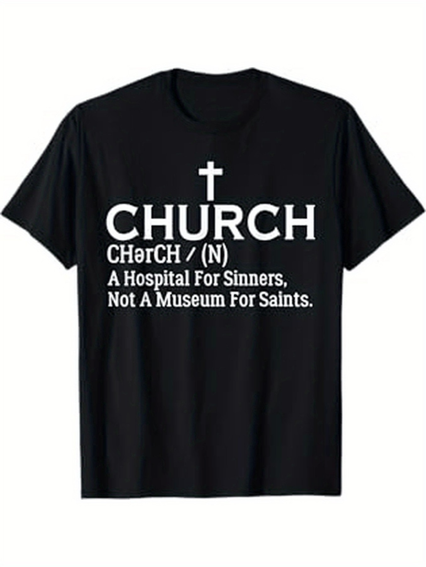 Men's Graphic T-Shirt Church Definition With Cross And Inspiring Message For Believers