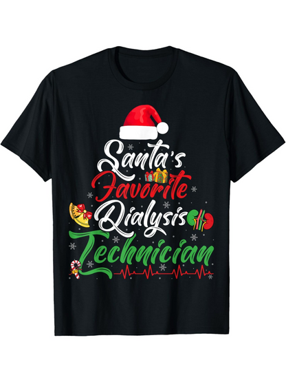 Men's Graphic T-Shirt Santas Favorite Dialysis Technician Christmas Hat Stethoscope Holly Tree